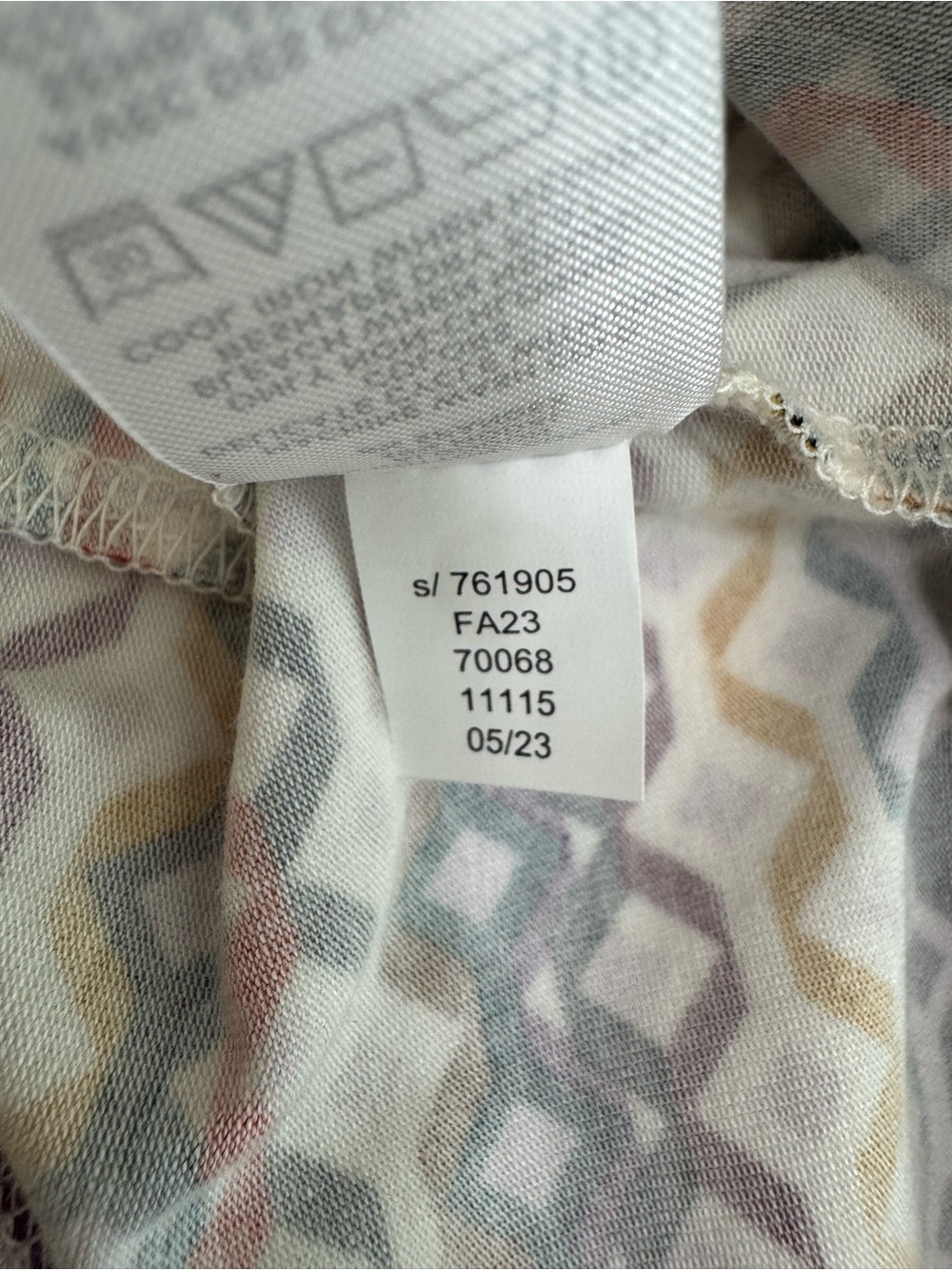 LOFT Geometric Diamond Zigzag Turtleneck Top Large Multicolor Cotton Modal NWOT - Picture 12 of 12